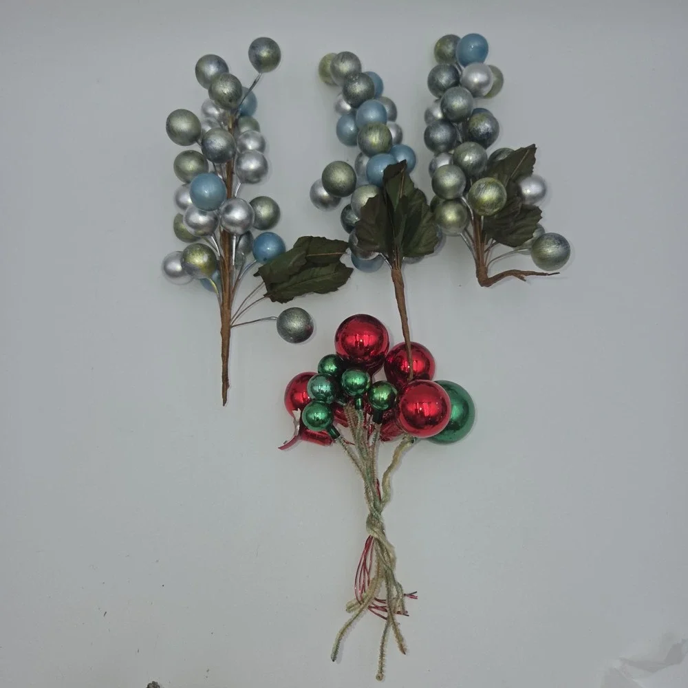 Vintage Lots of Mixed Mercury Glass Pick Red, Green, Blue, Silver